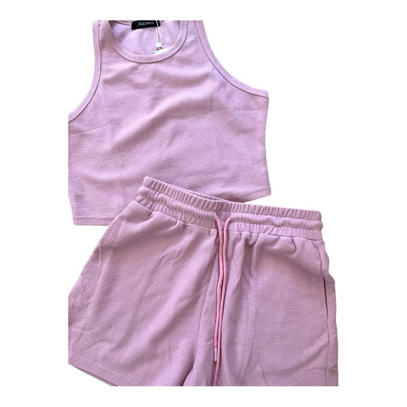 NWT Women’s Tank and Short Matching Set, Waffle Design - Picture 4 of 5